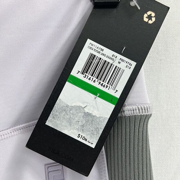 Fila Forza Textured 7/8 Leggings LAVENDER BLUE / GARGOYLE - Size L- NWT - Picture 3 of 5